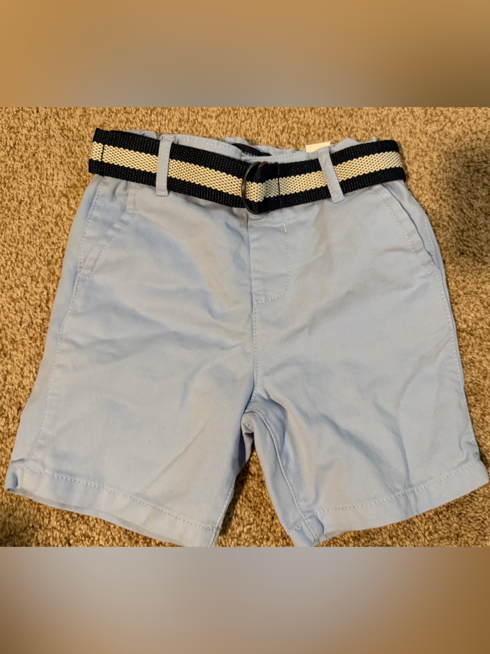 The Children’s Place Boys 3T Light Blue Shorts w/ Belt Preppy‎ Casual Summer